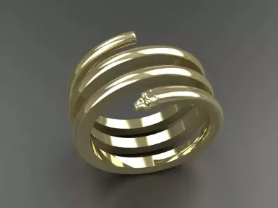 Snake Ring Gold Silver Platinum Luxury Jewelry 3D print model