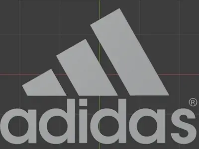 Adidas Logo - made in Blender Low-poly 3D model