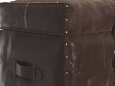 Laramie Trunk Leather Storage Bench 3D model