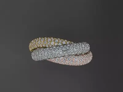 Ring Tri Color Large Model Diamond 3D print model