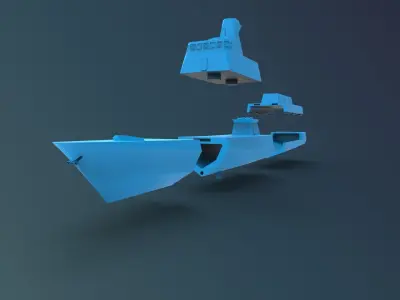 Printable Corvette Ship 1  100 3D print model