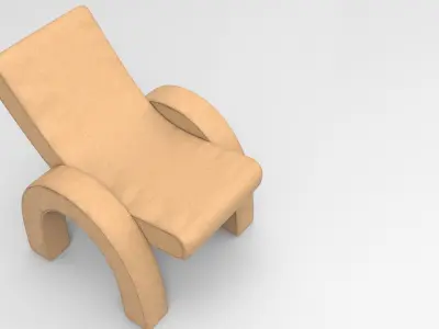 Fuggo Lounge Chair Low-poly 3D model