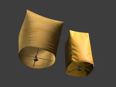 Chinese sky lantern  Low-poly 3D model