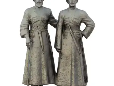 Park sculpture Cossacks 3D model