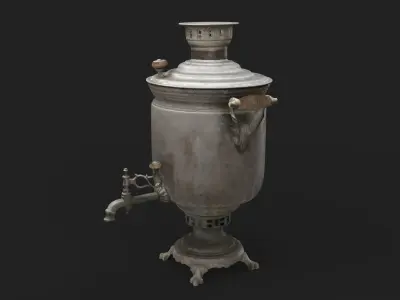Old Samovar Low-poly 3D model