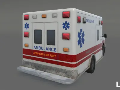 Ambulance Low-poly 3D model