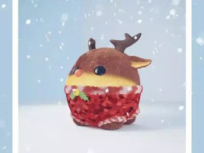 Christmas deer bauble Free 3D model