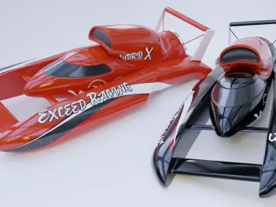 Speed boat extream racer nitro Low-poly 3D model