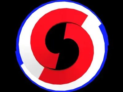 France Flag on double Helical Structure 3D model 3D model