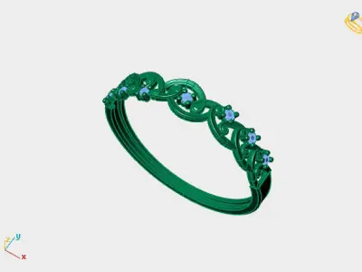 Women Ring Diamond Stone STL 3DM Lightweight Printable 3D print model 8