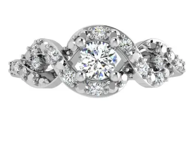 Round Diamond Twisted Ring 3593 3D print model