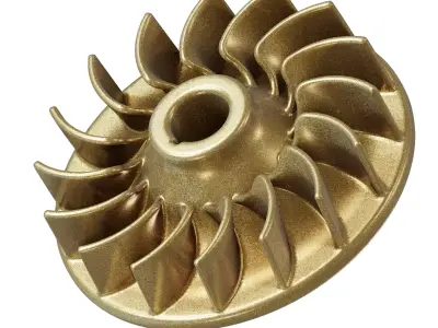 Brass Automotive Engine Flywheel 3D model
