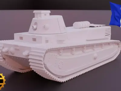 FCM 1A WW1 Tank Free 3D print model
