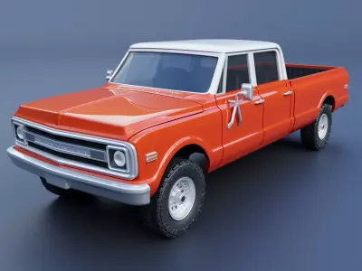 Chevrolet K10 Crew Cab 1970 3D print model