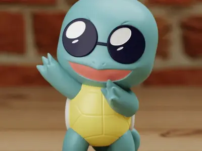 SQUIRTLE SQUAD CHIBI SHADES SUNGLASSES POKEMON 3 MODELS 3D print model