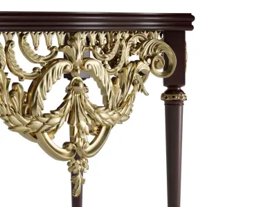 Ornate Wooden Console Table 3D model