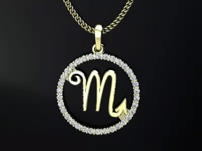 Pendant zodiac sign Scorpio for 3d print 3D print model