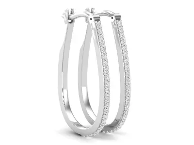 AV 718 Diamond Hoop Earrings 3D print model