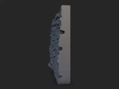 Vine Covered Stone Wall Panel 3D model