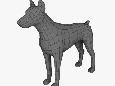 Doberman Low-poly 3D model