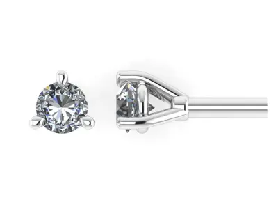 Diamond Jewelry Stud Earrings 2mm 3D model