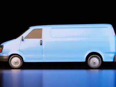 Stylized Delivery Van Low-poly 3D model