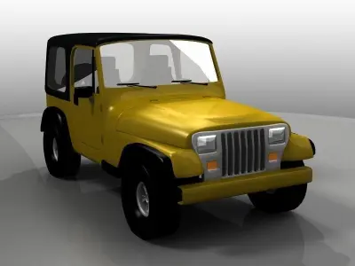 Yellow Toy Car in a Package 3D model