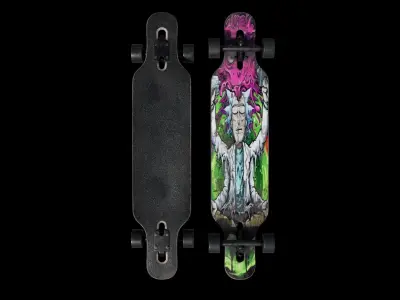 Used Long Board Low-poly 3D model