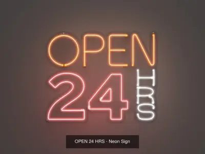 Lettering Pack 4 - Neon Signs 3D Model Collection