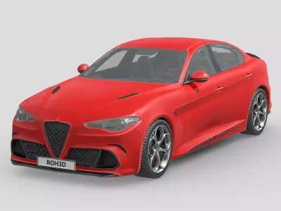 Alfa Romeo Giulia Low-poly 3D model