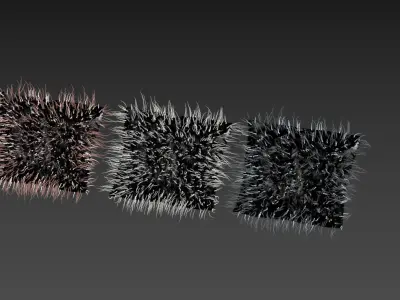 Sheepskin fur pillows 3D model