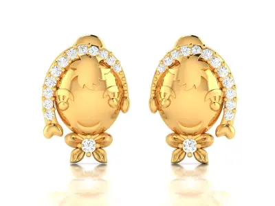 Women Diamond Earring 3D print model