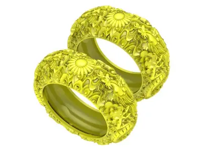 6212 Luxury Art Dragon Wedding Ring  3D print model
