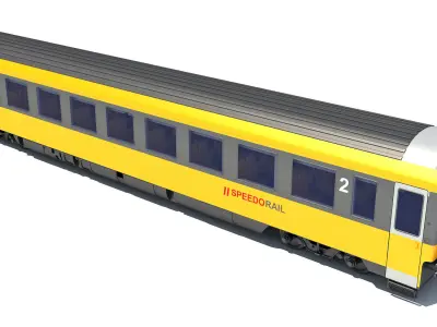 Passenger Train Car 3D model