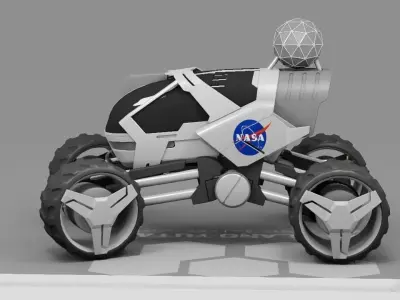 sci-fi planet explorer truck 3D model