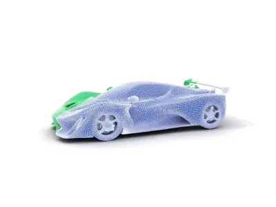 Emerald Hypercar model pack Low-poly 3D model