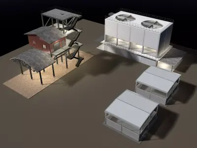 Industrial building layout 25-39 3D model