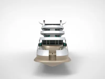 Megayacht luxury yacht 3D model