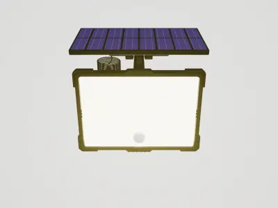 Solar powered light Low-poly 3D model