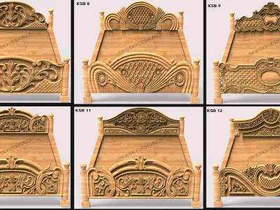 30 Luxury Bed carving Collection 3D model 3D print model