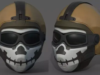 Helmet scifi military combat soldier cyborg armor hats  Low-poly 3D model