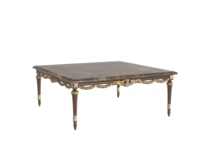 Imperial style square coffee table by Modenese 3D model