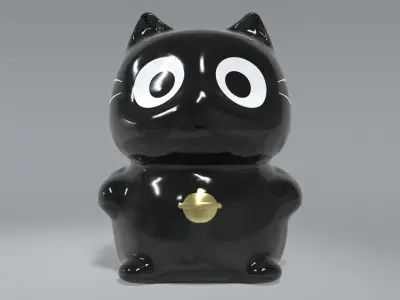 Lucky fortune cat Low-poly 3D model
