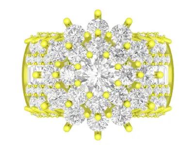 Luxury Multi Layer Halo Cluster Ring for Women 4407 3D print model