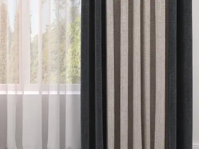 Set 37 Curtains 3D model