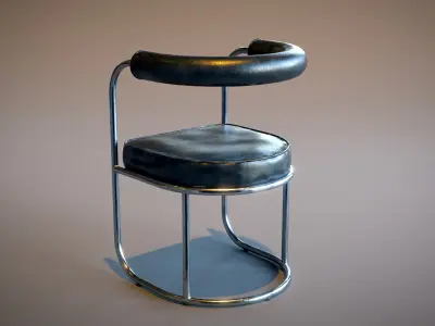 Tubular Chrome Chair Low-poly 3D model