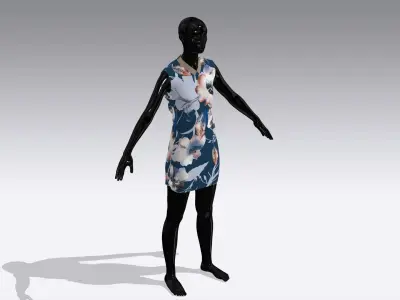 Woman Cloth Dress Low-poly 3D model