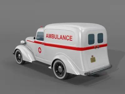3D Ambulance Dodge 1936 Retro model 3D model