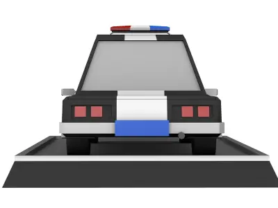 Low Poly Police Car Low-poly 3D model