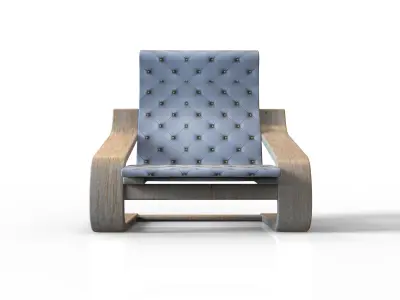 Simple Lounge Chair Low-poly 3D model